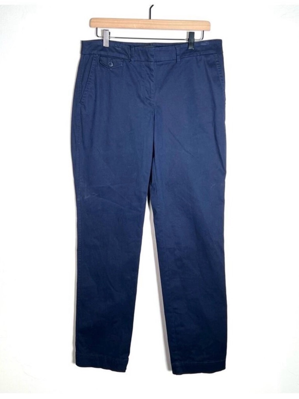 Talbots navy blue straight slim leg casual chino pants size 6 B149